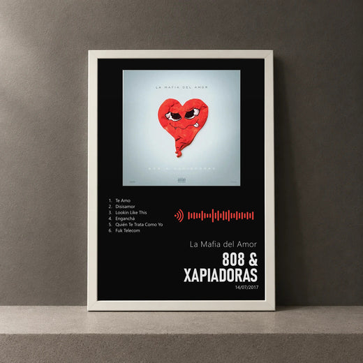 Cuadro de 808 & Xapiadoras de La Mafia del Amor, marco de 18 x 24 cm