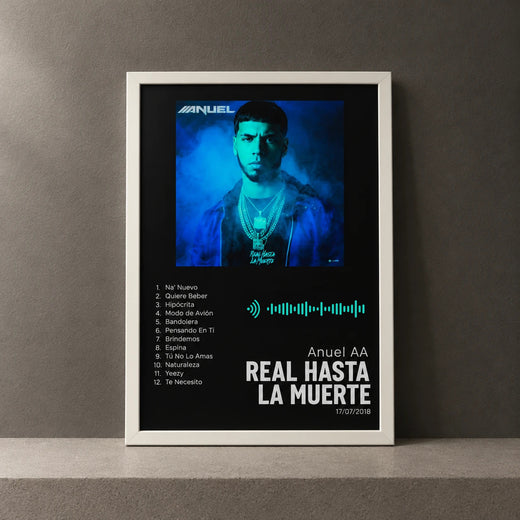 Cuadro de Real Hasta La Muerte de Anuel AA, marco de 18 x 24 cm