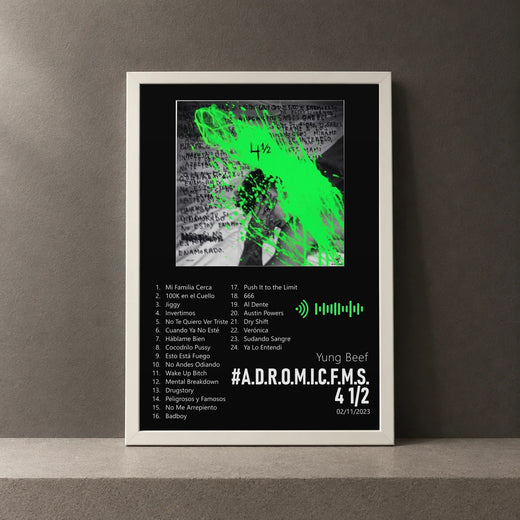Cuadro de #A.D.R.O.M.I.C.F.M.S. 4 1/2 de Yung Beef, marco de 18 x 24 cm