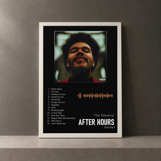 Cuadro de After Hours de The Weeknd, marco de 18 x 24 cm