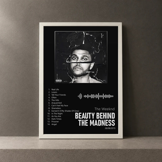Cuadro de Beauty Behind the Madness de The Weeknd, marco de 18 x 24 cm