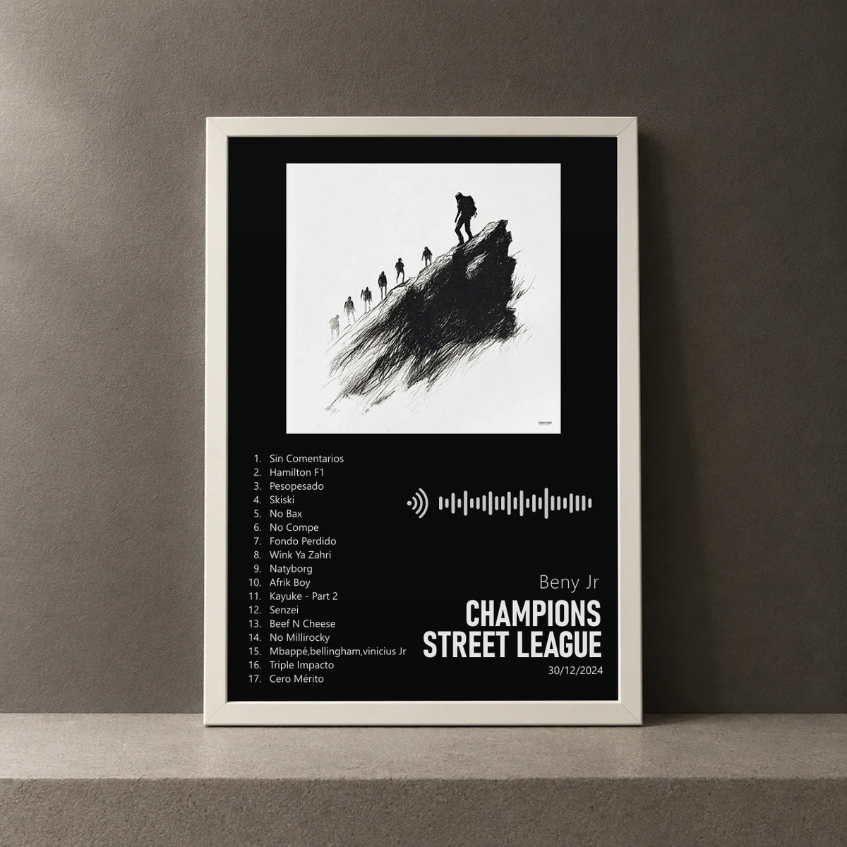 Cuadro de Champions Street League de Beny Jr, marco de 18 x 24 cm