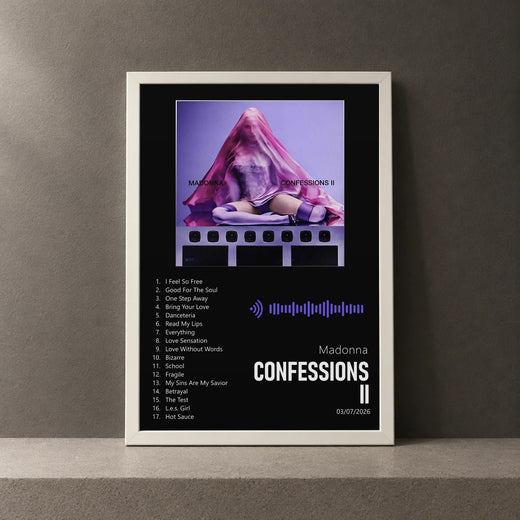 Cuadro de CONFESSIONS II de Madonna, marco de 18 x 24 cm