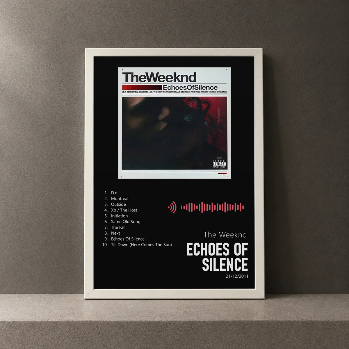 Cuadro de Echoes Of Silence de The Weeknd, marco de 18 x 24 cm