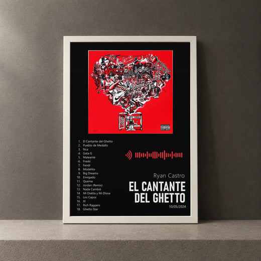 Cuadro de EL CANTANTE DEL GHETTO de Ryan Castro, marco de 18 x 24 cm