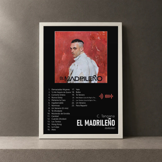 Cuadro de El Madrileño de C. Tangana, marco de 18 x 24 cm