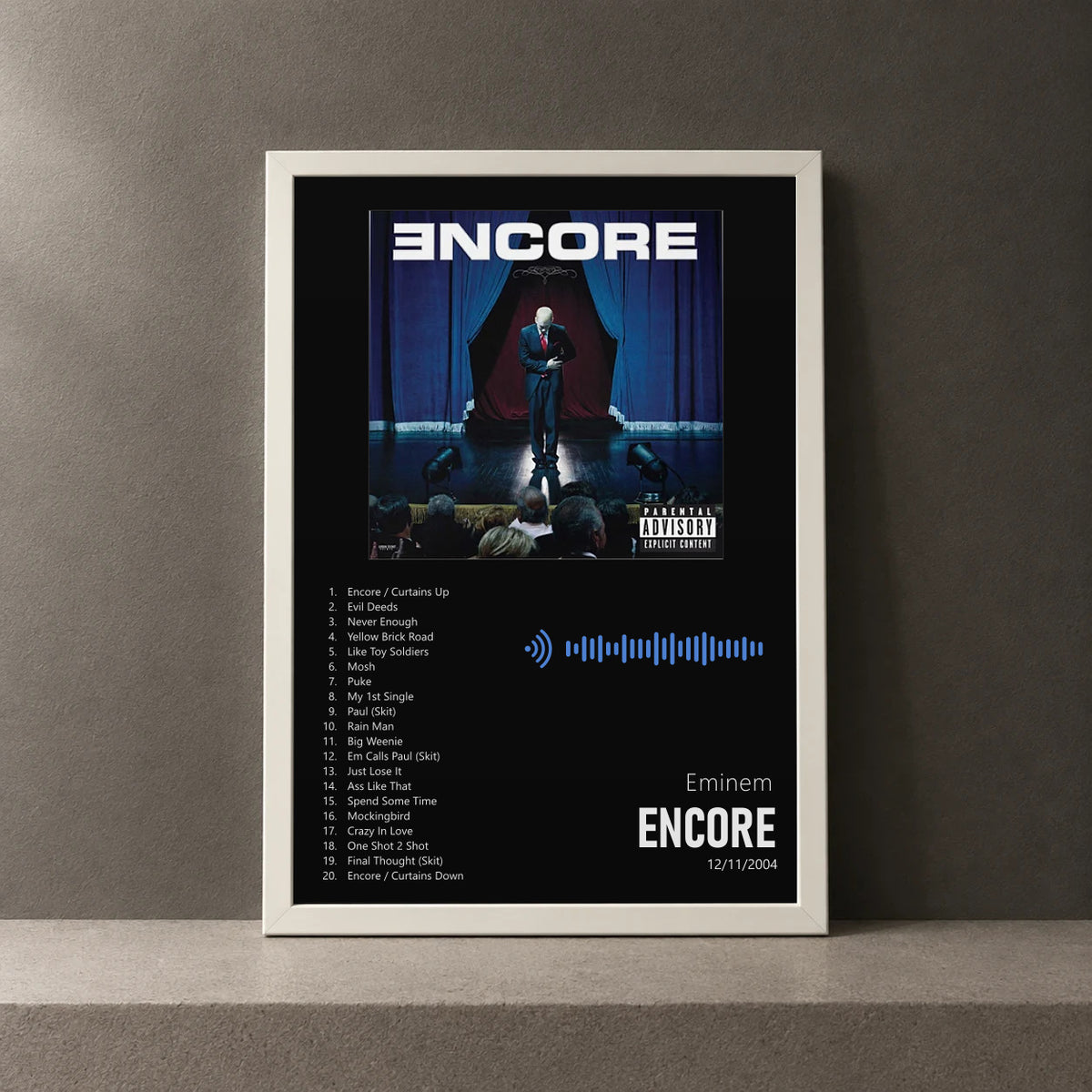 Cuadro de Encore de Eminem, marco de 18 x 24 cm