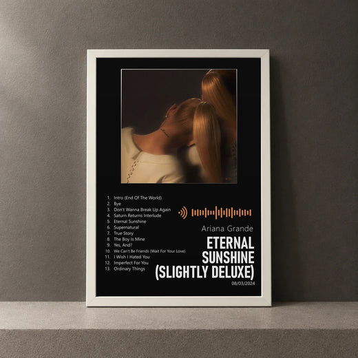 Cuadro de eternal sunshine (slightly deluxe) de Ariana Grande, marco de 18 x 24 cm
