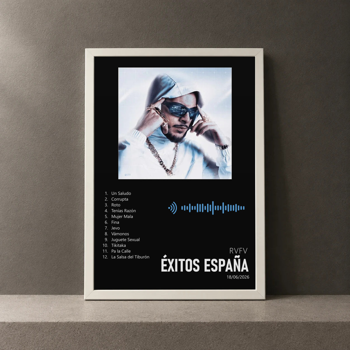 Cuadro de Éxitos España de RVFV, marco de 18 x 24 cm