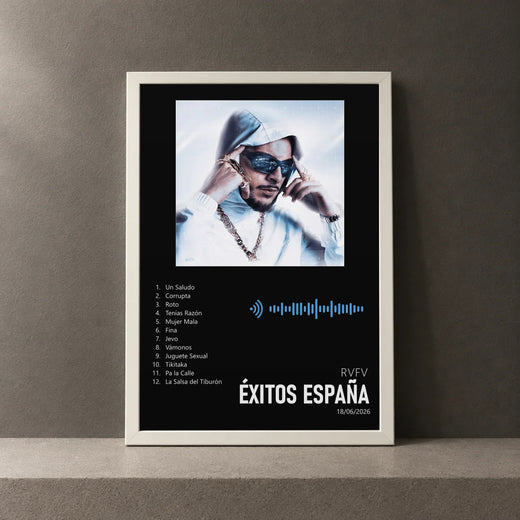 Cuadro de Éxitos España de RVFV, marco de 18 x 24 cm