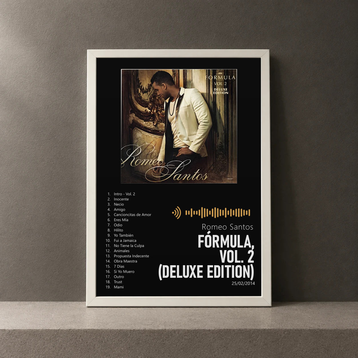 Cuadro de Fórmula, Vol. 2 (Deluxe Edition) de Romeo Santos, marco de 18 x 24 cm