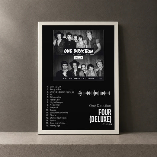 Cuadro de FOUR (Deluxe) de One Direction, marco de 18 x 24 cm