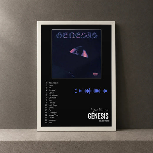 Cuadro de GÉNESIS de Peso Pluma, marco de 18 x 24 cm