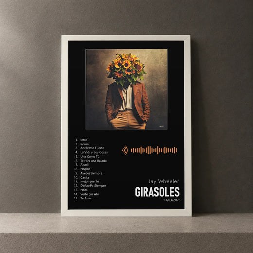 Cuadro de GIRASOLES de Jay Wheeler, marco de 18 x 24 cm