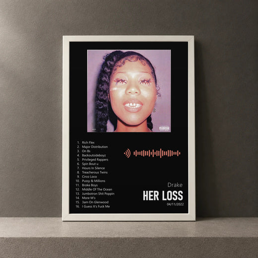 Cuadro de Her Loss de Drake, marco de 18 x 24 cm