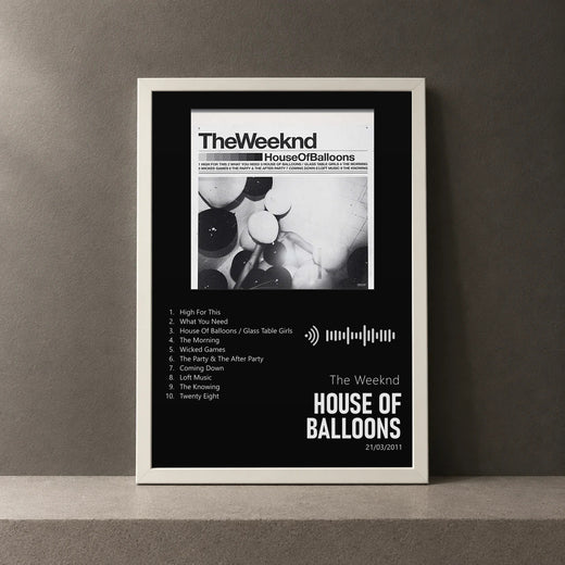 Cuadro de House Of Balloons de The Weeknd, marco de 18 x 24 cm