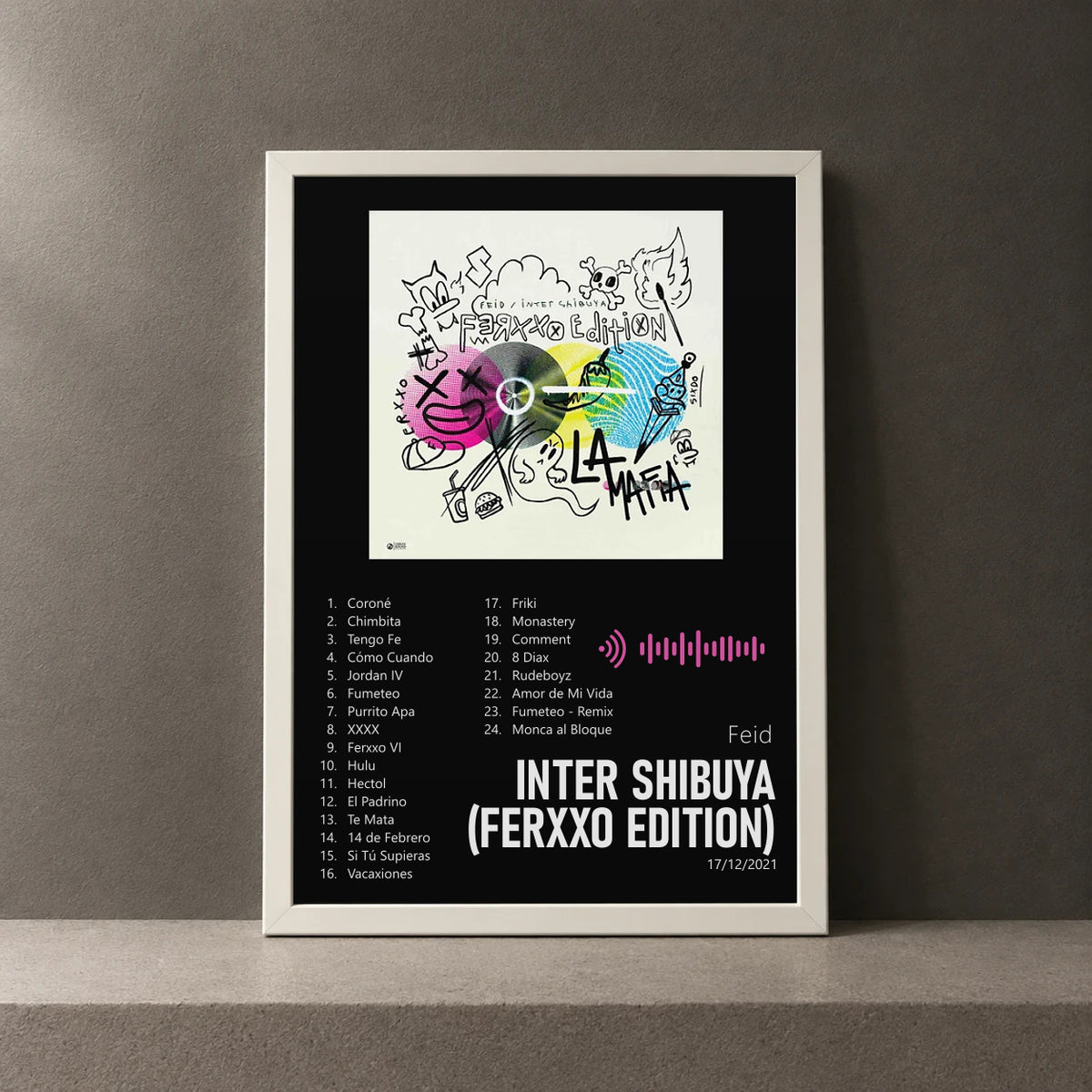 Cuadro de Inter Shibuya (FERXXO EDITION) de Feid, marco de 18 x 24 cm