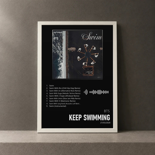 Cuadro de KEEP SWIMMING de BTS, marco de 18 x 24 cm
