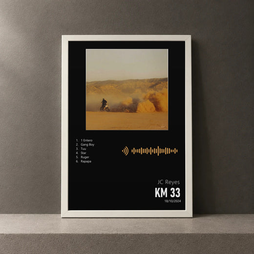 Cuadro de KM 33 de JC Reyes, marco de 18 x 24 cm