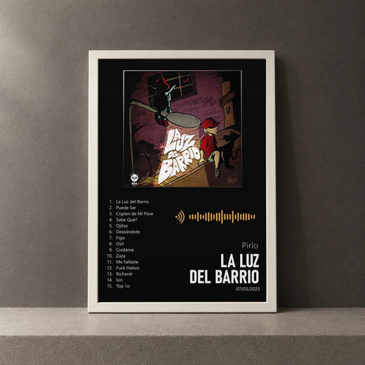 Cuadro de LA LUZ DEL BARRIO de Pirlo, marco de 18 x 24 cm