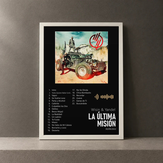 Cuadro de La Última Misión de Wisin & Yandel, marco de 18 x 24 cm