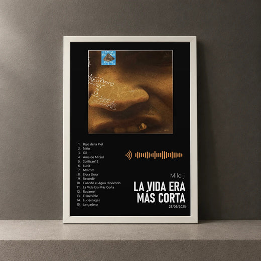 Cuadro de La Vida Era Más Corta de Milo j, marco de 18 x 24 cm
