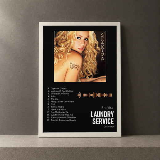 Cuadro de Laundry Service de Shakira, marco de 18 x 24 cm