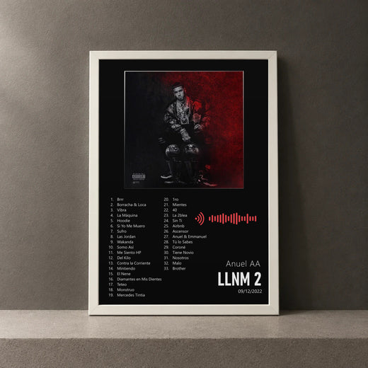 Cuadro de LLNM 2 de Anuel AA, marco de 18 x 24 cm