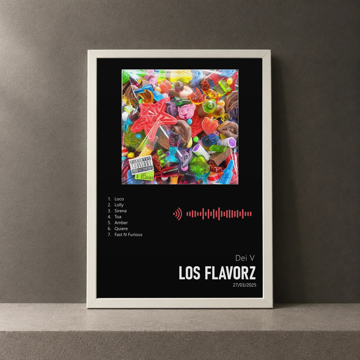 Cuadro de LOS FLAVORZ de Dei V, marco de 18 x 24 cm