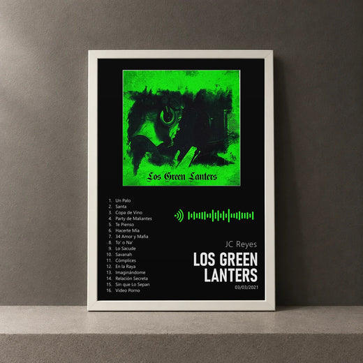 Cuadro de Los Green Lanters de JC Reyes, marco de 18 x 24 cm