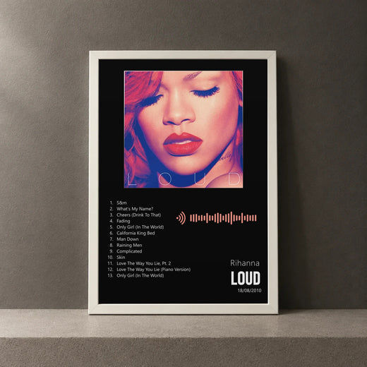 Cuadro de Loud de Rihanna, marco de 18 x 24 cm