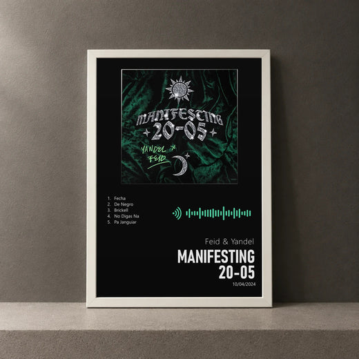 Cuadro de MANIFESTING 20-05 de Feid & Yandel, marco de 18 x 24 cm