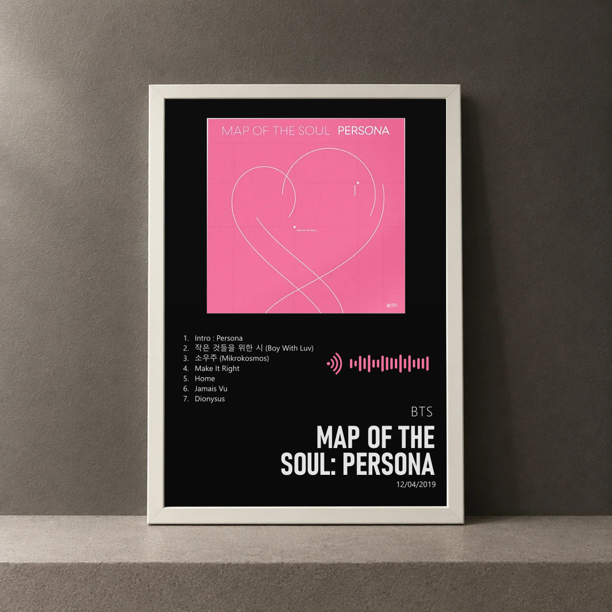 Cuadro de MAP OF THE SOUL: PERSONA de BTS, marco de 18 x 24 cm