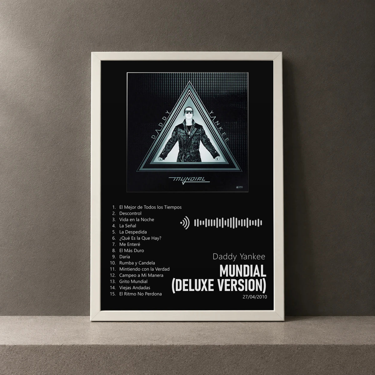 Cuadro de Mundial (Deluxe Version) de Daddy Yankee, marco de 18 x 24 cm