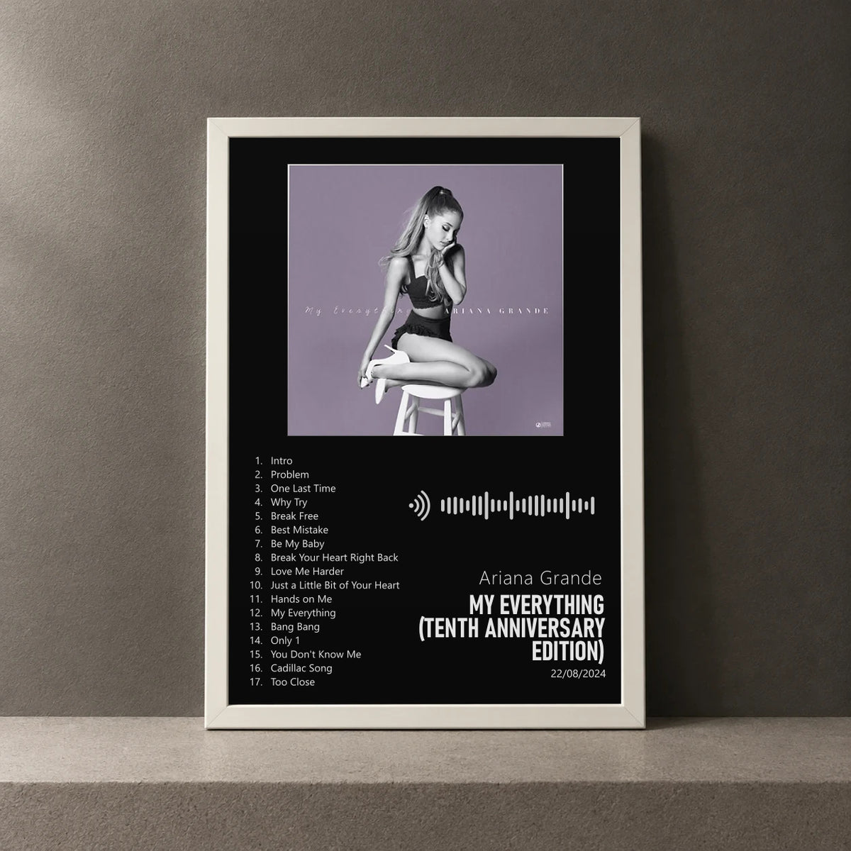 Cuadro de My Everything (Tenth Anniversary Edition) de Ariana Grande, marco de 18 x 24 cm