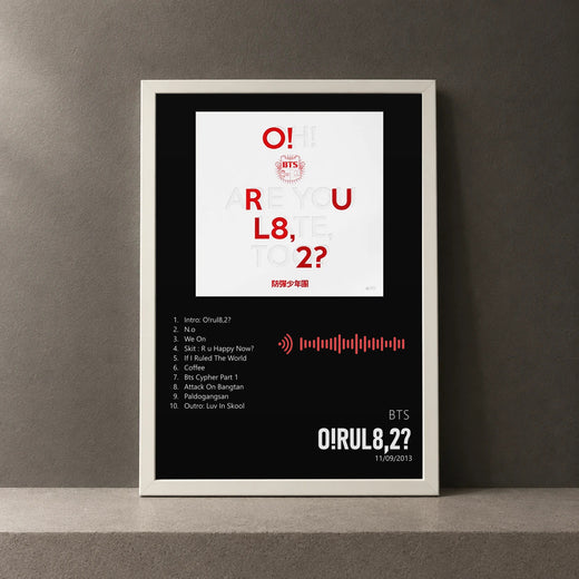 Cuadro de O!RUL8,2? de BTS, marco de 18 x 24 cm