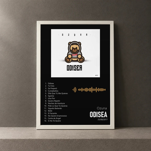 Cuadro de Odisea de Ozuna, marco de 18 x 24 cm