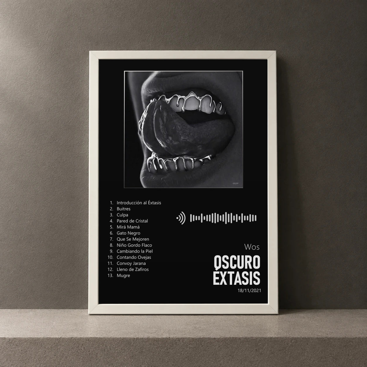 Cuadro de OSCURO ÉXTASIS de Wos, marco de 18 x 24 cm