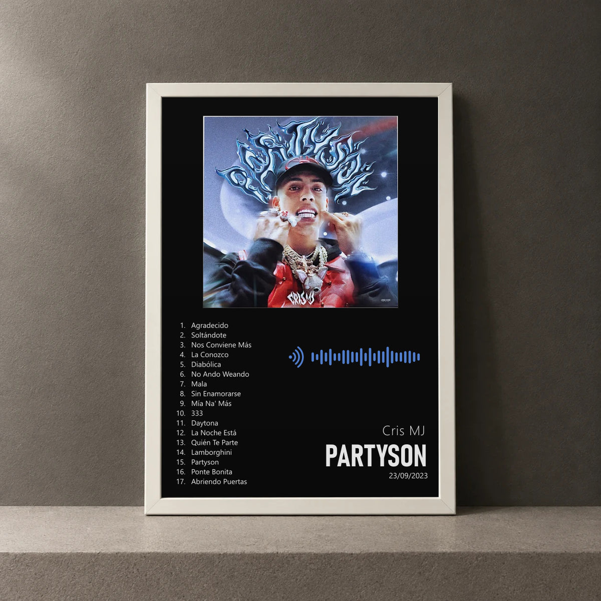 Cuadro de Partyson de Cris MJ, marco de 18 x 24 cm