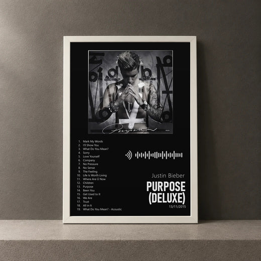 Cuadro de Purpose (Deluxe) de Justin Bieber, marco de 18 x 24 cm