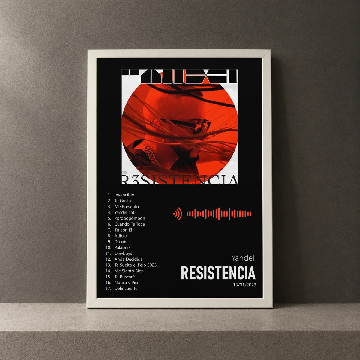 Cuadro de Resistencia de Yandel, marco de 18 x 24 cm