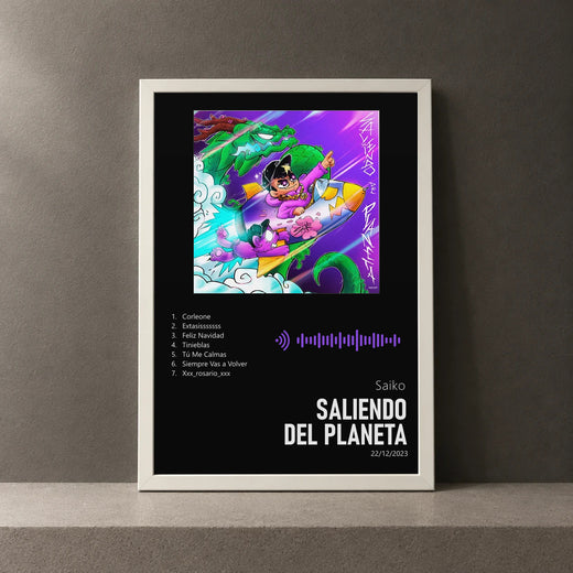 Cuadro de Saliendo del Planeta de Saiko, marco de 18 x 24 cm