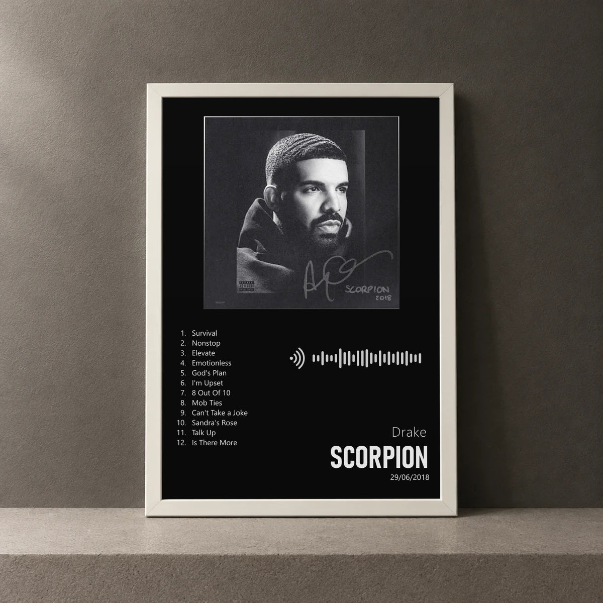 Cuadro de Scorpion de Drake, marco de 18 x 24 cm