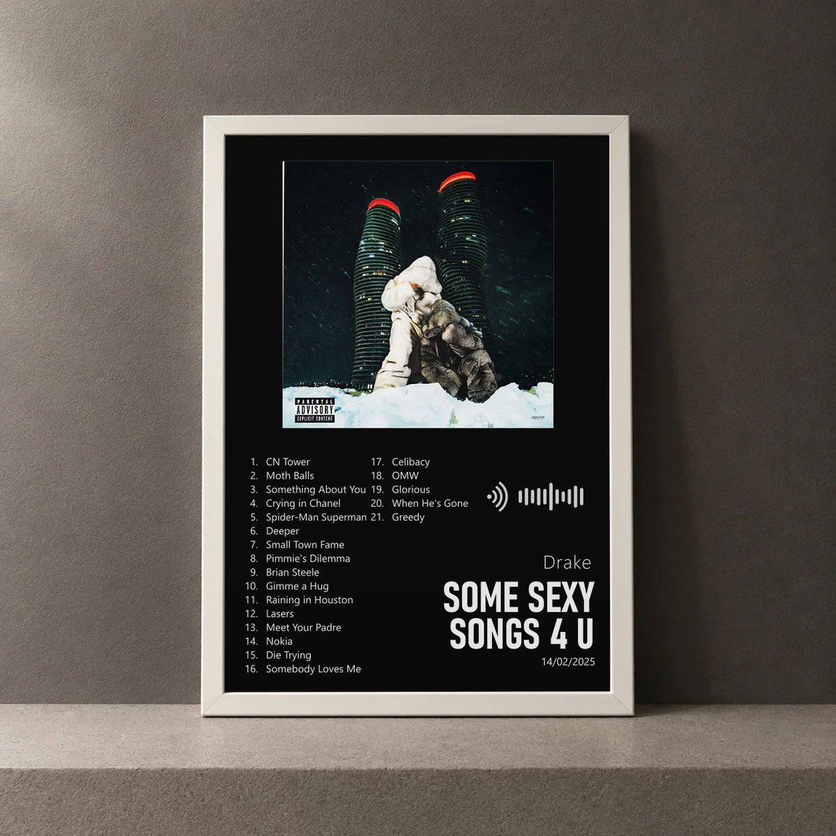 Cuadro de Some Sexy Songs 4 U de Drake, marco de 18 x 24 cm