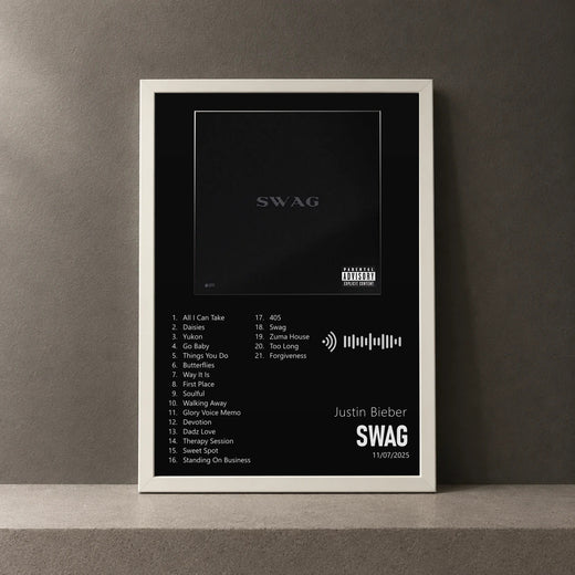 Cuadro de SWAG de Justin Bieber, marco de 18 x 24 cm