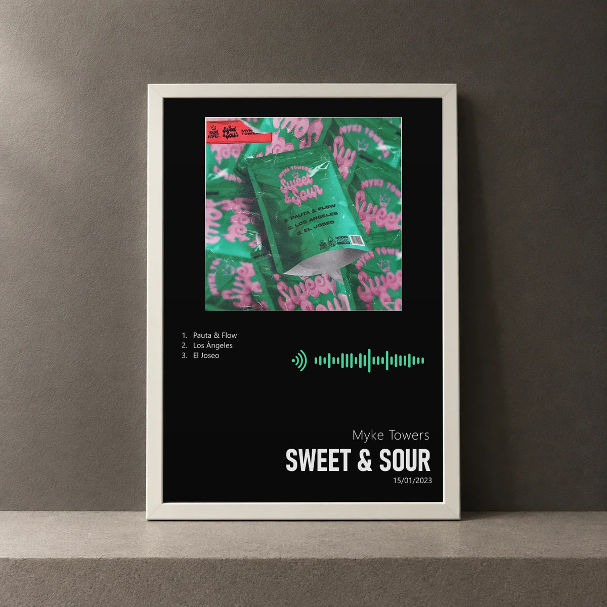 Cuadro de Sweet & Sour de Myke Towers, marco de 18 x 24 cm