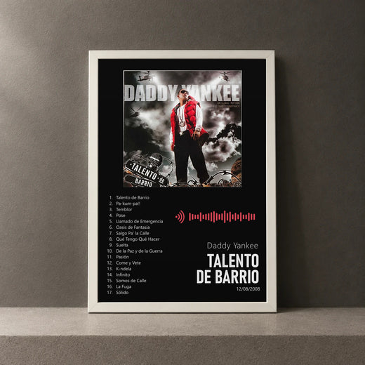 Cuadro de Talento de Barrio de Daddy Yankee, marco de 18 x 24 cm
