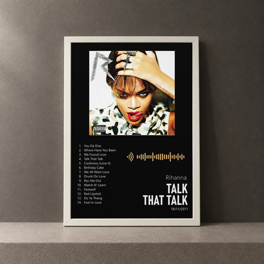 Cuadro de Talk That Talk de Rihanna, marco de 18 x 24 cm