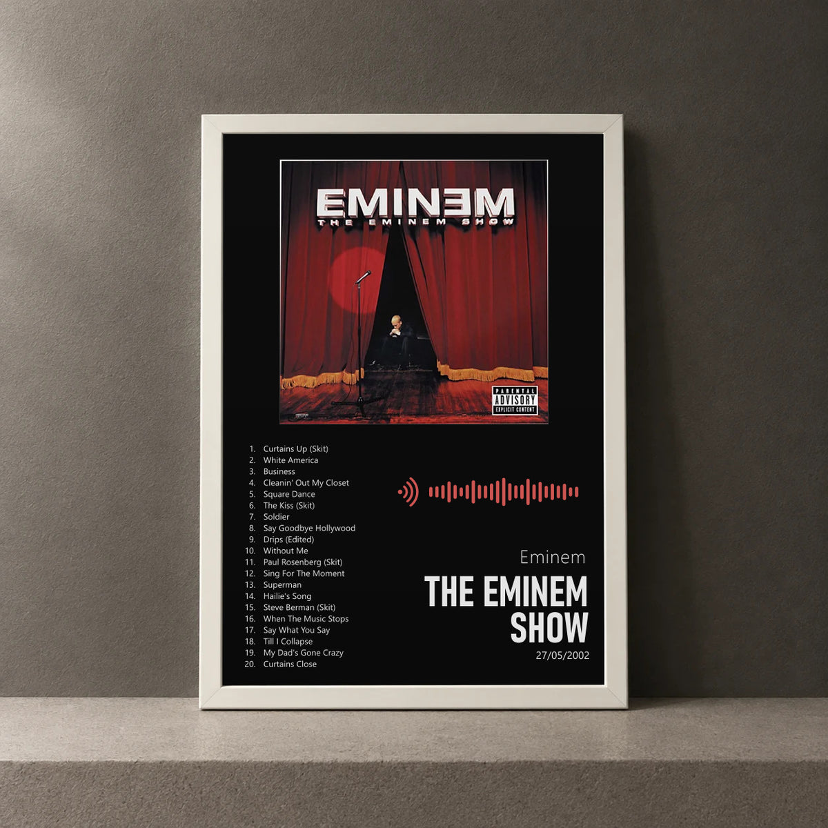 Cuadro de The Eminem Show de Eminem, marco de 18 x 24 cm