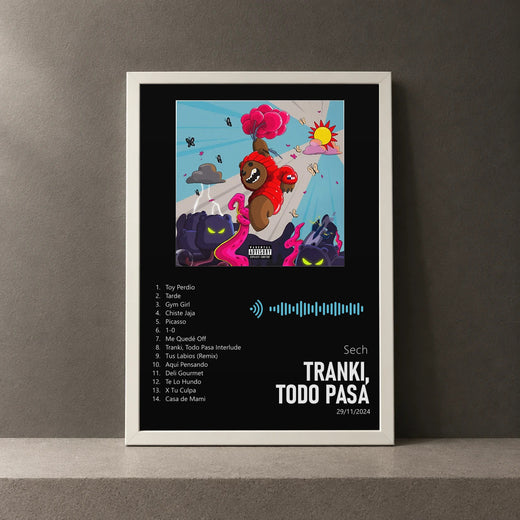 Cuadro de Tranki, Todo Pasa de Sech, marco de 18 x 24 cm